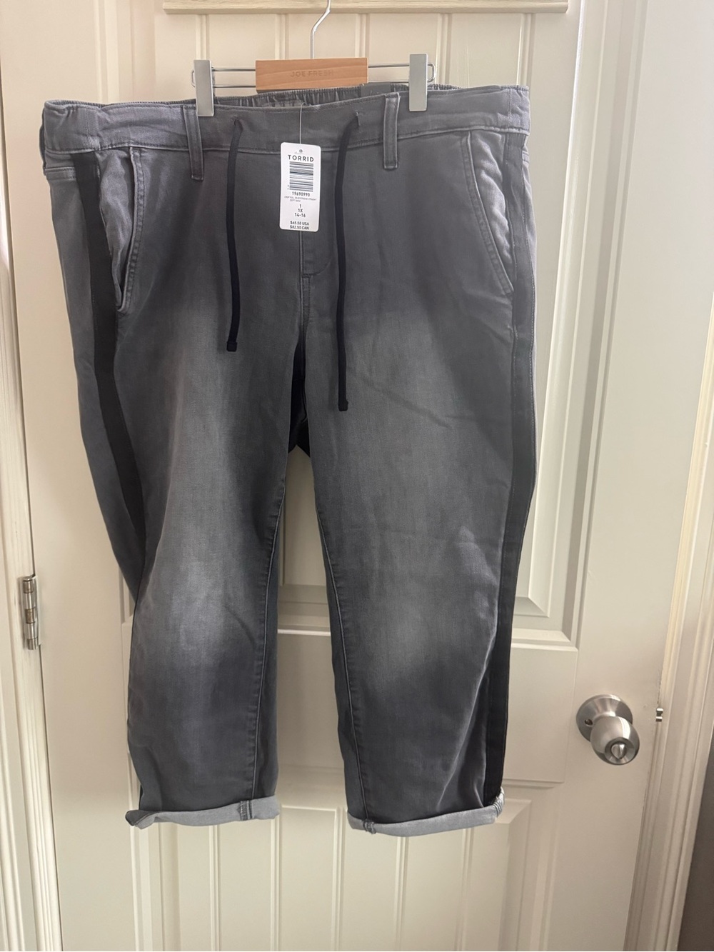torrid Gray Ankle & Cropped Jeans with Black Side Stripe